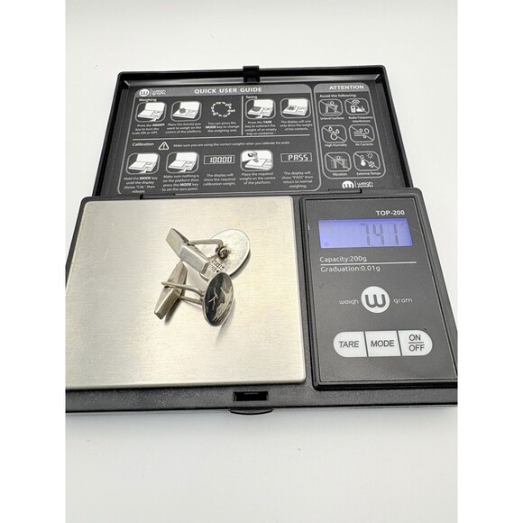 Rare Vintage Siam Sterling Silver Cufflinks Temple Seagulls Mosaic Aesthetic - Picture 6 of 6